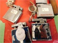 5 LIGHTERS,  2 MENS WATCHES, WHISTLE,TUNING FORK,