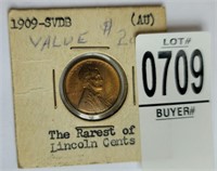 1909 S VDB Lincoln wheat penny