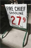 DST.Fire Chief gas price sign on stand