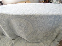 KING SIZE BLUE & WHITE BED SPREAD