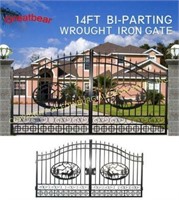 BRAND NEW 14' BI-PARTING WROUGHT IRON GATES