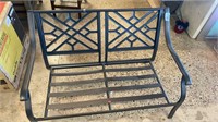 2 Seat metal outdoor bench without cushions