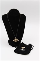 Swarovski Bee Pin & Stauer Bee Necklace