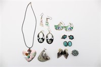 Sterling silver, Turquoise & Abalone Jewelry