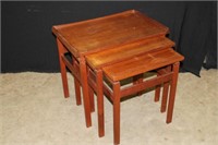 3 pc stacking Danish Modern table set