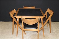 MCM folding table & 4 folding chairs