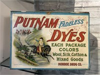 Antique Tin Putnam Dyes Display