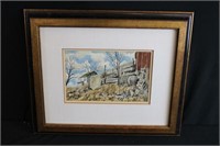 House on a Hill- framed & signed painting