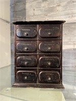 Antique Tin Spice Cabinet