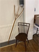 Antique Oak Chair and Rake