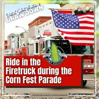 Ride in a Firetruck in Corn Fest Parade