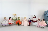 9 Madame Alexander Dolls in Boxes