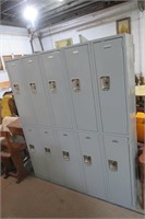 Commercial 10 Locker Storage Unit 5' x 6' h VGC
