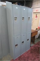 Commercial 6 Locker Storage Unit 3' x 6'  VGC