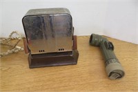 Military Flash Light & Vintage Toaster