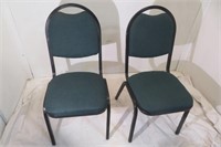 2 Metal &  Upholstered Chairs
