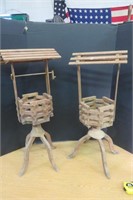 2 Wood Planter Stands