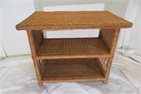 Very Nice Wicker Shelf / Side Table 30" x 25" h