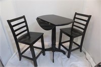 Drop Leaf Pub Table w 2 Chairs / Stools