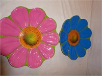 6 Plast. Flower Decorative Plates
