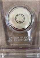 11 - UN 1974 PEACE MEDAL SILVER PROOF
