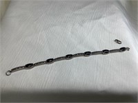 Heavy sterling silver bracelet, broken clasp