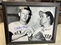 Whitey Ford & Yogi Berra 8x10 signed photo framed