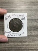 1835 U.S. Large cent (porous) 185 years old
