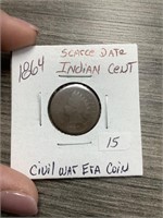 1864 Scarce Date Indian Cent, Civil war Era Coin