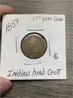 1859 1st year coin Indian head cent