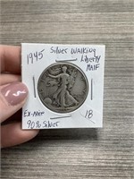 1945 Silver Walking Liberty Half 90% silver