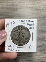 1942-S Silver Walking Liberty Half 90% silver