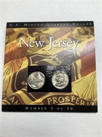 U.S. Minted Quarter Dollar- New Jersey 3/50