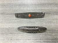 2 sterling hair clips