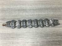 Coin silver South American bracelet