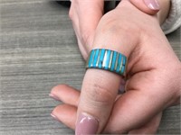 Sterling silver and turquoise men’s ring