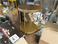 GOLD PLANT STAND -- 2- TIER