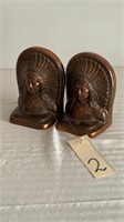 Metal Indian chief bookends
