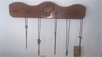 Wall mount hat rack and 5 bolo ties