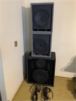 3 large stage cabinet speakers