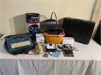 Blood pressure kits, typewriter, miscellaneous