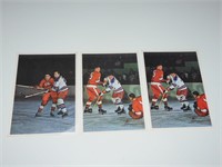 3 1963 Hockey Stars in Action NY Rangers