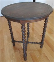 A Circular Hall Table With Barley Twist Legs