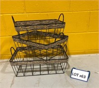 Set of 3 wire baskets
