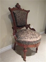 An Antique Walnut Renaissance Revival Fancy Chair