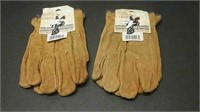 2 Pair of Men's Leather Work Gloves SZ L Unused