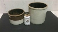 Two Vintage Crock Pots