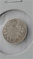 1930 Canada Silver 10 Cent Coin