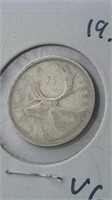 1956 Canada Silver 25 Cent Coin