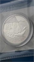 2013 Fine Silver $20 Commem. Coin NO TAX Whale
